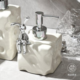Light luxury ceramic hand sanitizer bottle, high-end toilet, hotel net celebrity shower gel, divided bottle, press bottle aerator