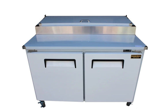 Commercial 48” 2 Door Refrigerated Pizza Prep Table