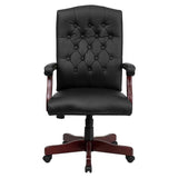 Flash Furniture Martha Washington Black Leather Executive Swivel Office Chair