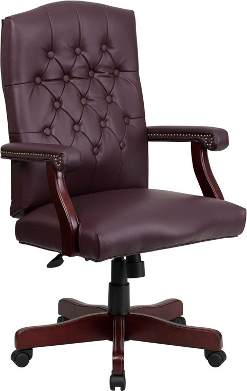 Flash Furniture Martha Washington Burgundy Leather Executive Swivel Office Chair