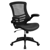 Work From Home Kit - Black Computer Desk, Ergonomic Mesh/Leather Soft Office Chair and Locking Mobile Filing Cabinet