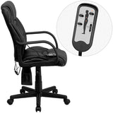 Flash Furniture BT-2690P-GG High Back Massaging Black Leather Executive Swivel Office Chair