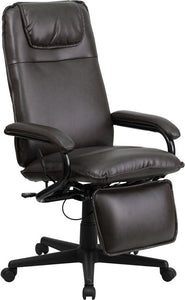 Flash Furniture High Back Brown Leather Executive Reclining Swivel Office Chair