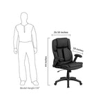 Flash Furniture Extreme Comfort High Back Black Leather Executive Swivel Office Chair With Flip-Up Arms