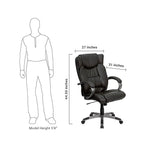 Flash Furniture BT-9088-BRN-GG High Back Espresso Brown Leather Executive Swivel Office Chair