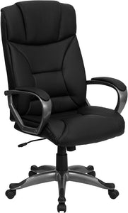 Flash Furniture BT-9177-BK-GG High Back Black Leather Executive Swivel Office Chair
