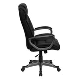 Flash Furniture BT-9177-BK-GG High Back Black Leather Executive Swivel Office Chair