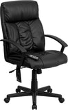 Flash Furniture BT-9578P-GG High Back Massaging Black Leather Executive Swivel Office Chair