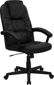 Flash Furniture BT-983-BK-GG High Back Black Leather Executive Swivel Office Chair