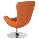 Egg Series Orange/Red Fabric Side Reception Chair By Flash Furniture