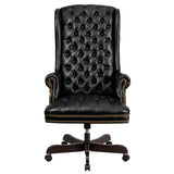 Flash Furniture CI-360-BK-GG High Back Traditional Tufted Black Leather Executive Swivel Office Chair