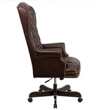 Flash Furniture CI-360-BRN-GG High Back Traditional Tufted Brown Leather Executive Swivel Office Chair
