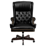 Flash Furniture CI-J600-BK-GG High Back Traditional Tufted Black Leather Executive Swivel Office Chair