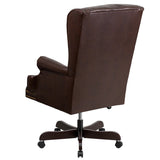 Flash Furniture CI-J600-BRN-GG High Back Traditional Tufted Brown Leather Executive Swivel Office Chair