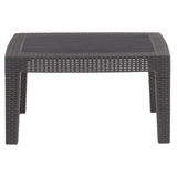 Dark Gray Faux Rattan Coffee Table by Flash Furniture