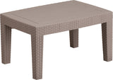 Light Gray Faux Rattan Coffee Table by Flash Furniture