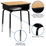 Student Desk with Open Front Metal Book Box by Flash Furniture