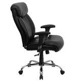 Flash Furniture GO-1235-BK-LEA-A-GG Hercules Series Black Leather Executive Swivel Office Chair With Adjustable Arms