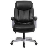 Flash Furniture GO-1850-1-LEA-GG Hercules Series Black Leather Executive Swivel Office Chair with Arms