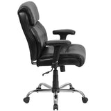 Flash Furniture GO-2031-LEA-GG Hercules Series, Black Leather Swivel Task Chair with Adjustable Arms