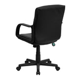 Flash Furniture Mid-Back Black Leather Swivel Task Chair With Nylon Arms
