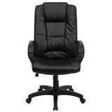 Flash Furniture GO-5301B-BK-LEA-GG High Back Black Leather Executive Swivel Office Chair