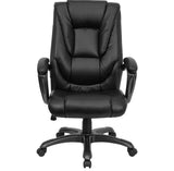 Flash Furniture GO-7194B-BK-GG High Back Black Leather Executive Swivel Office Chair