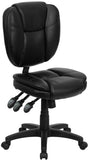 Flash Furniture Mid-Back Black Leather Multi-Functional Ergonomic Swivel Task Chair