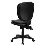 Flash Furniture Mid-Back Black Leather Multi-Functional Ergonomic Swivel Task Chair