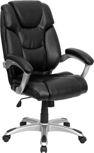 Flash Furniture GO-931H-BK-GG High Back Black Leather Executive Swivel Office Chair