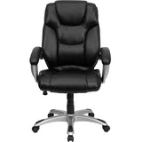Flash Furniture GO-931H-BK-GG High Back Black Leather Executive Swivel Office Chair