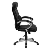 Flash Furniture H-9637L-1C-HIGH-GG High Back Black Leather Executive Swivel Office Chair