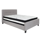 Flash Furniture Tribeca Full Size Tufted Upholstered Platform Bed with Pocket Spring Mattress