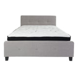 Flash Furniture Tribeca Queen Size Tufted Upholstered Platform Bed with Pocket Spring Mattress
