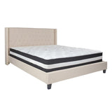Flash Furniture Riverdale King Size Tufted Upholstered Platform Bed with Pocket Spring Mattress