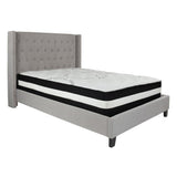 Flash Furniture Riverdale Full Size Tufted Upholstered Platform Bed with Pocket Spring Mattress