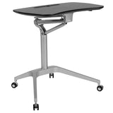 Mobile Sit-Down, Stand-Up Computer Ergonomic Desk by Flash Furniture