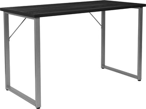 Harvey Black Finish Computer Desk with Silver Metal Frame by Flash Furniture