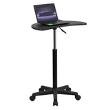 Black Sit to Stand Mobile Laptop Computer Desk