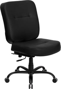 Flash Furniture WL-735SYG-BK-LEA-GG Hercules Series Black Leather Executive Swivel Office Chair With Extra Wide Seat