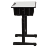 Student Desk with Grey Top and Adjustable Height Black by Flash Furniture