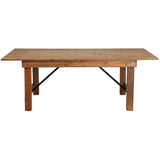 Flash Furniture Hercules Series Antique Rustic Solid Pine Folding Farm Table