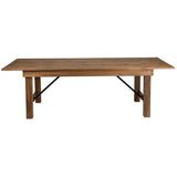 Flash Furniture Hercules Series Antique Rustic Solid Pine Folding Farm Table