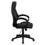 Flash Furniture H-HLC-0005-HIGH-1B-GG High Back Black Leather Executive Office Chair