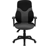 Flash Furniture High Back Ergonomic Black And Gray Mesh Swivel Task Chair With Height Adjustable Arms
