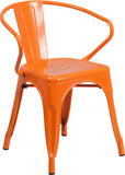 Flash Furniture Metal Indoor-Outdoor Chair With Arms